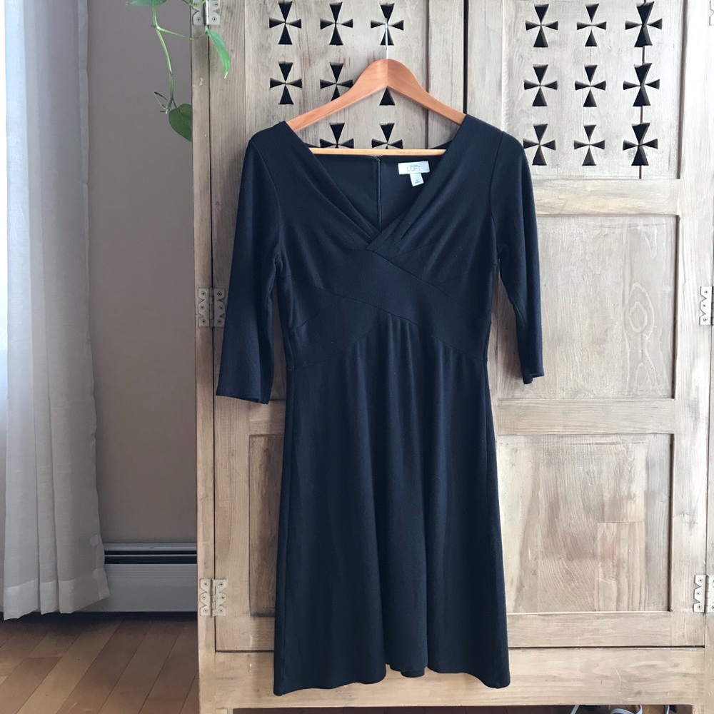LOFT black dress - 3/4 length sleeves